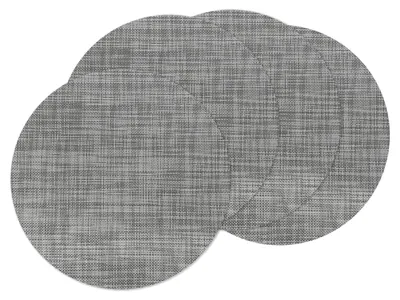 Platzsets, 4 Stück, rund, geflochten, PVC, 35 cm, braun