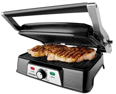 Obrázek produktu pro Concept GE2005, Černá, Nerezová ocel, Stolní, Otočné, Rošt + plech, 278 x 170 mm, 220 - 240 V