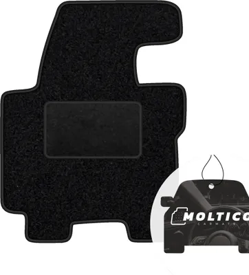 Produktbild von moto-MOLTICO Fahrer Fußmatte Auto Velours Fahrerseite Autoteppiche Schwarz Fahrermatte 1-teilig passend für Kia Sportage II 2004-2010