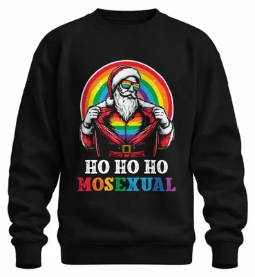 Obrázok produktu pre Ho Ho Ho Houal LGBTQ Santa - vianočný darček Uni vianočný sveter, čierny, S