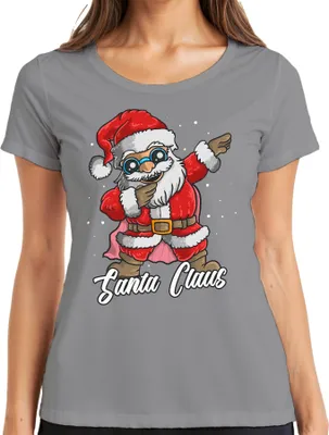 Produktbild von Dabbing Santa Claus - Weihnachten Weihnachtsgeschenk Christmas Damen T-Shirt, Grau, XL