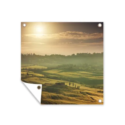 Obrázek produktu pro MuchoWow® Zahradní plakáty - Toskánsko - Krajina - Slunce - 50x50 cm - Zahradní dekorace