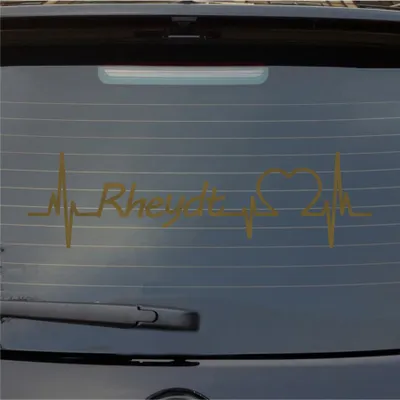 Produktbild von Heckscheibenaufkleber Rheydt Herzschlag Puls Stadt Liebe 55x15 cm Gold Auto Aufkleber Sticker