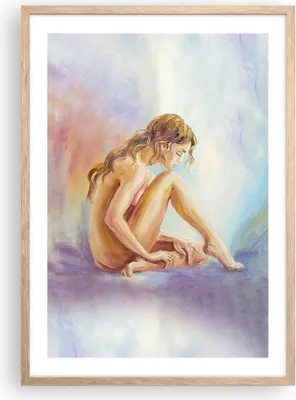 Produktbild von Gerahmtes Poster - Rahmen in heller Eiche - Frau Nacktheit Abgesehen von - 50x70 cm - Wand Bild - Wanddeko - Wandbilder - Wandposter - Bilderrahmen - Bilder - Kunstdruck - Wandbild - P2NPA50x70-4174