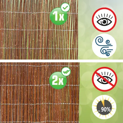 Produktbild von 110x500 Balkon Sichtschutz Gartenzaun Weidenzaun - Garten Sichtschutzmatte Weide