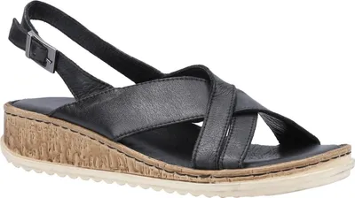 Produktbild von Hush Puppies dámské kožené sandály Elena na klínku FS7058 (41 EU) (Black)