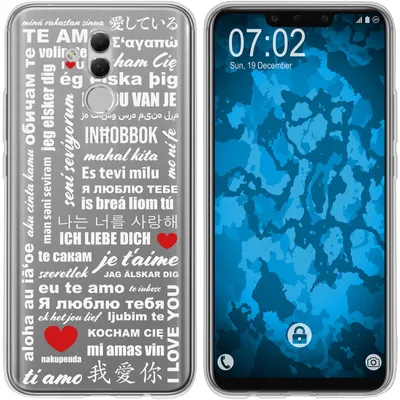 Produktbild von PhoneNatic Case kompatibel mit Huawei Mate 20 Lite Silikon-Hülle in Love Wörter M5