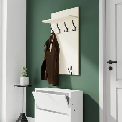 Obrázok produktu pre AKKE Vanilkový šatníkový panel MAXI - SCHWARZE háčiky ŠxV: 60x120 cm