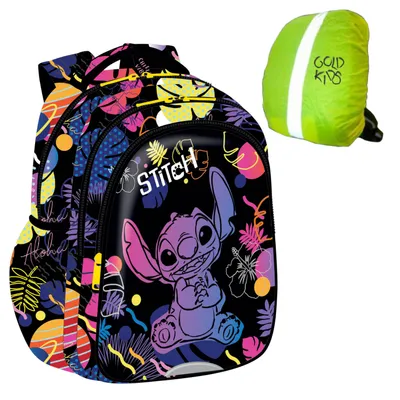 Produktbild von Goldkids - Rucksack Schulrucksack Teenager Kinderrucksack für Jungen und Mädchen mit Stitch Motiv - Regenschutz