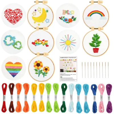 Immagine prodotto di Elzusha - 10 kit per ricamo a punto croce per principianti - Set per ricamo per bambini