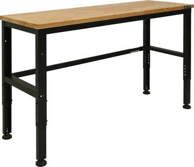 Produktbild von Werkbank höhenverstellbar 135x46x88-97 cm 300 kg Stahlgestell Hartholzplatte Werktisch Arbeitstisch
