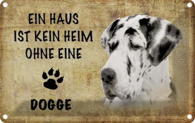 Produktbild von vianmo Blechschild 20x30 cm Dogge Hund Tier Haustier