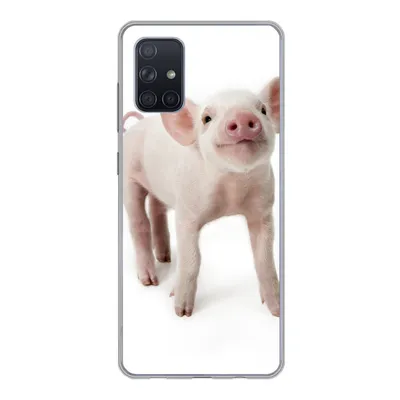 Produktbild von MuchoWow® Handyhülle Schutzhülle Hülle für Samsung Galaxy A51 Schwein - Tiere - Weiß Silikon Softcase Handy Hülle - Schutzabdeckung