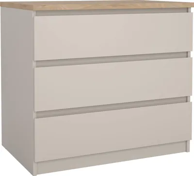 Image de Vistara - Commode, 77x50x70h cm Beige, 3 Tiroirs