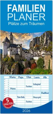 Produktbild von Familienplaner 2026 - Plätze zum Träumen mit 5 Spalten (Wandkalender, 21 x 45 cm) CALVENDO