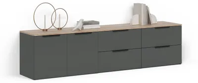 Produktbild von Wohnwand Livinity Piave Anthrazit 3 Teile, Model 58991
