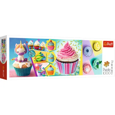 Image de Puzzle panoramique TREFL Gâteaux colorés 1000 pièces