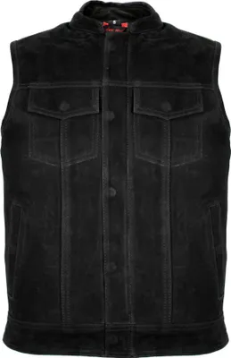 Produktbild von Herren Jeans Lederweste Bikerweste Weste Clubweste Rockerweste Motorrad Weste(XL)