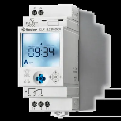 Produktbild von Finder 12.A1.8.230.0000, Grau, 16 A, CE, 110 - 230 V, 50 - 60 Hz, -20 - 50 °C
