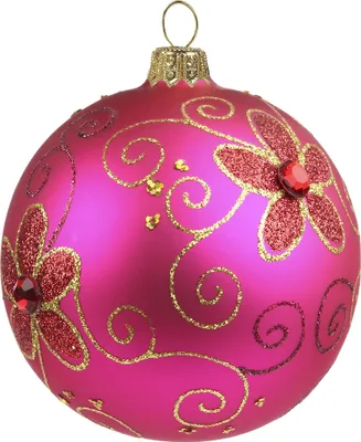 Produktbild von Weihnachtskugel Rosa Blumen