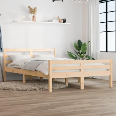 Produktbild von Bettgestell aus massivem Holz ohne Matratze 135x190 cm Doppelbett