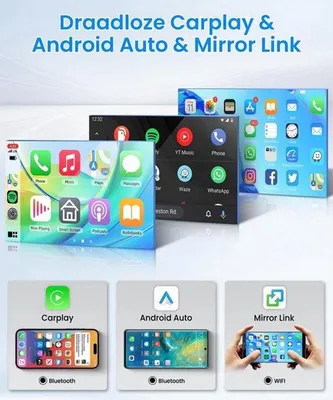 Productafbeelding van 4G+64G Android Autoradio voor 2002-2009 9 Inch Wireless Carplay Autoradio met Android Auto Navi GPS Mirror Link Bluetooth FM/RDS/DAB/DVR/EQ/WiFi Stuurwielbediening Achteruitrijcamera