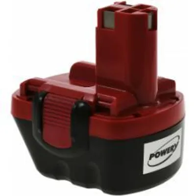 A red and black power tool battery pack is shown against a white background.