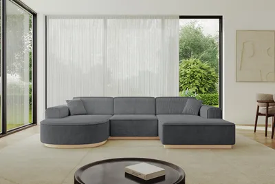Produktbild von ALTDECOR Ecksofa in U-Form  ARRIO-U1 - 303x171x83 cm Dunkelgrau -  Corner Sofa Bett Eckcouch Couch L-Form Wohnlandschaft Cauchsofa