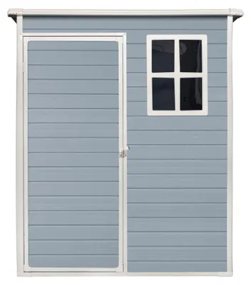 Produktbild von osoltus Lönneberga 1,5m² Gartenhaus Kunststoff Schuppen 96 x 157 cm Grau