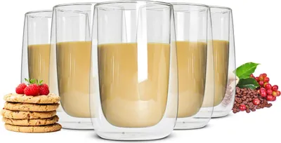 Produktbild von 6 dvoustěnných sklenic na latte macchiato 380ml sklenice na pití Sklenice na kávu