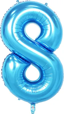 Produktbild von Oblique Unique 1x Folien Luftballon mit Zahl 8 Kinder Geburtstag Jubiläum Party Deko Ballon blau