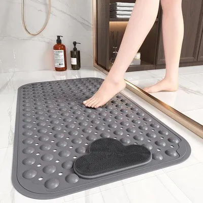 Produktbild von Famanu Duschmatte Antirutsch mit Fußmassage - 70 x 40 cm, Weiß