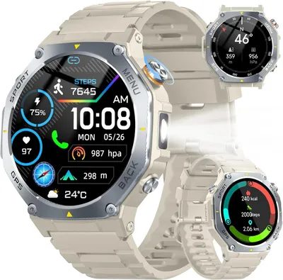 Produktbild von Smartwatch für Damen und Herren, mit Bluetooth-Anrufen, Fitness-Tracker mit Schrittzähler, wasserdichte Uhr (IP68)