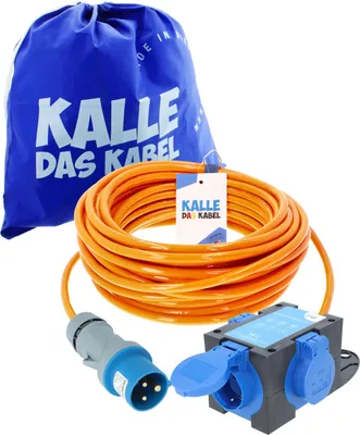 Produktbild von Kalle Adapterkabel CEE 230V 16A 2,5mm² auf Zelt Edition Extreme Signal Orange IP44 15 Meter