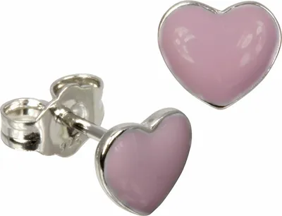 Produktbild von Teenie-Weenie Ohrstecker für Kinder 925 Silber rosa Herz Ohrringe SDO601A