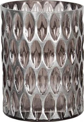 Produktbild von Clayre & Eef Teelichthalter Ø 11x15 cm Silberfarbig Glas