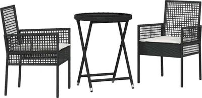 Obrázok produktu pre vidaXL Záhradný bistro set 3 ks čierny polyratan