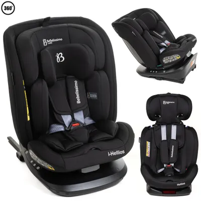 Produktbild von Bebelissimo – Hellios - Kindersitz 40-150 cm - 360° - RWF/FWF - ISOFIX - TOP TETHER - 5-Punkt-Gurt - Verstellbare Kopfstütze - black