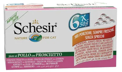 Zdjęcie produktu dla Schesir Adult dla kota Filety z kurczaka z szynką 6 x 50 g