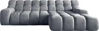 Produktbild von DomoHome- Campile Big Ecksofa mit Schlaffunktion Sofa 85x288x119 cm, Modern Couch Eckcouch Wohnzimmer Möbel Ausfahrbarer Sitz Sofa L Form Rechts | Eden 19 | Dunkelgrau