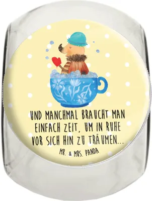 Produktbild von Mr. & Mrs. Panda Teedose Nachtfalter Schaumbad XL 2000ml - Gelb Pastell - Geschenk, Ziele, Bonboniere, WC, Glasdose, Dekoglas, Bad, Lustige Sprüche, Badezimmer, Träumen