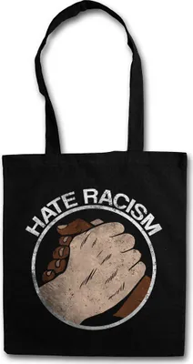 Produktbild von Urban Backwoods Hate Racism, Stofftasche, Farbe: Schwarz