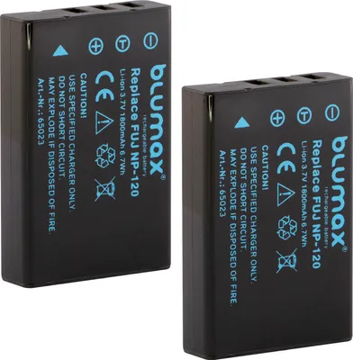 Produktbild von 2x Blumax Akku für Fuji NP-120 HD-Camcorder SCAZ 5.00 A1 1700 mAh (3,7V)