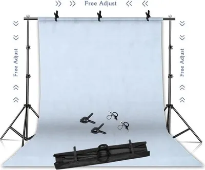Image de Support de fond pour photographie, modèle réglable, sac de transport, 2000 x 3000 mm, réglable, blanc
