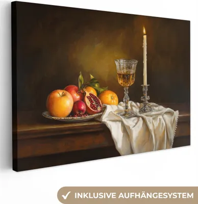 Produktbild von Wanddeko 90x60 cm - Stilleben - Kerze, Leinwand Bilder Wohnzimmer