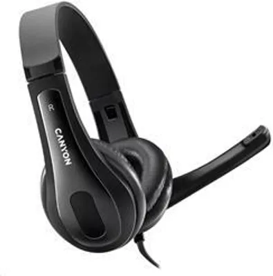 Obrázek produktu pro Canyon CNS-CHSU1B, Kabel, Hovory/hudba, 20 - 20000 Hz, 130 g, Sluchátka s mikrofonem, Černá