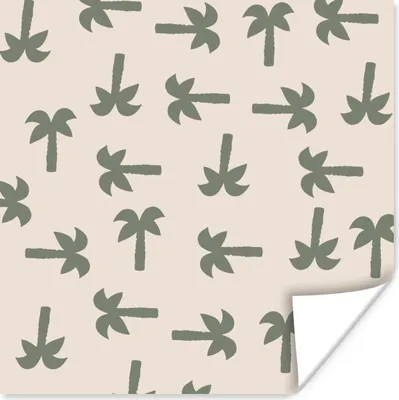 Produktbild von MuchoWow® Poster Palme - Pastell - Muster 50x50 cm - Wohnzimmerdekoration