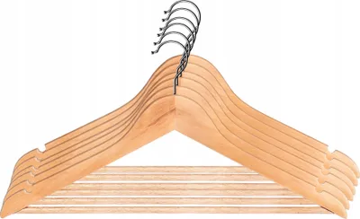 Produktbild von KADAX Kleiderbügel mit Zwei Einkerbungen aus Holz, Garderobenbügel für Kleidung, Hemd