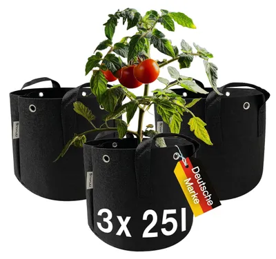 Immagine prodotto di 3 sacchi di coltivazione - Vaso in tessuto da 25 litri per pomodori