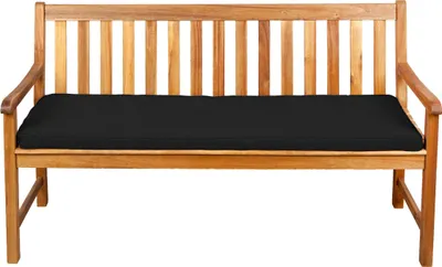 Image de Coussin d'assise pour banc, balançoire de jardin, siège, lisse. FK5 (110x50x5, noir)
